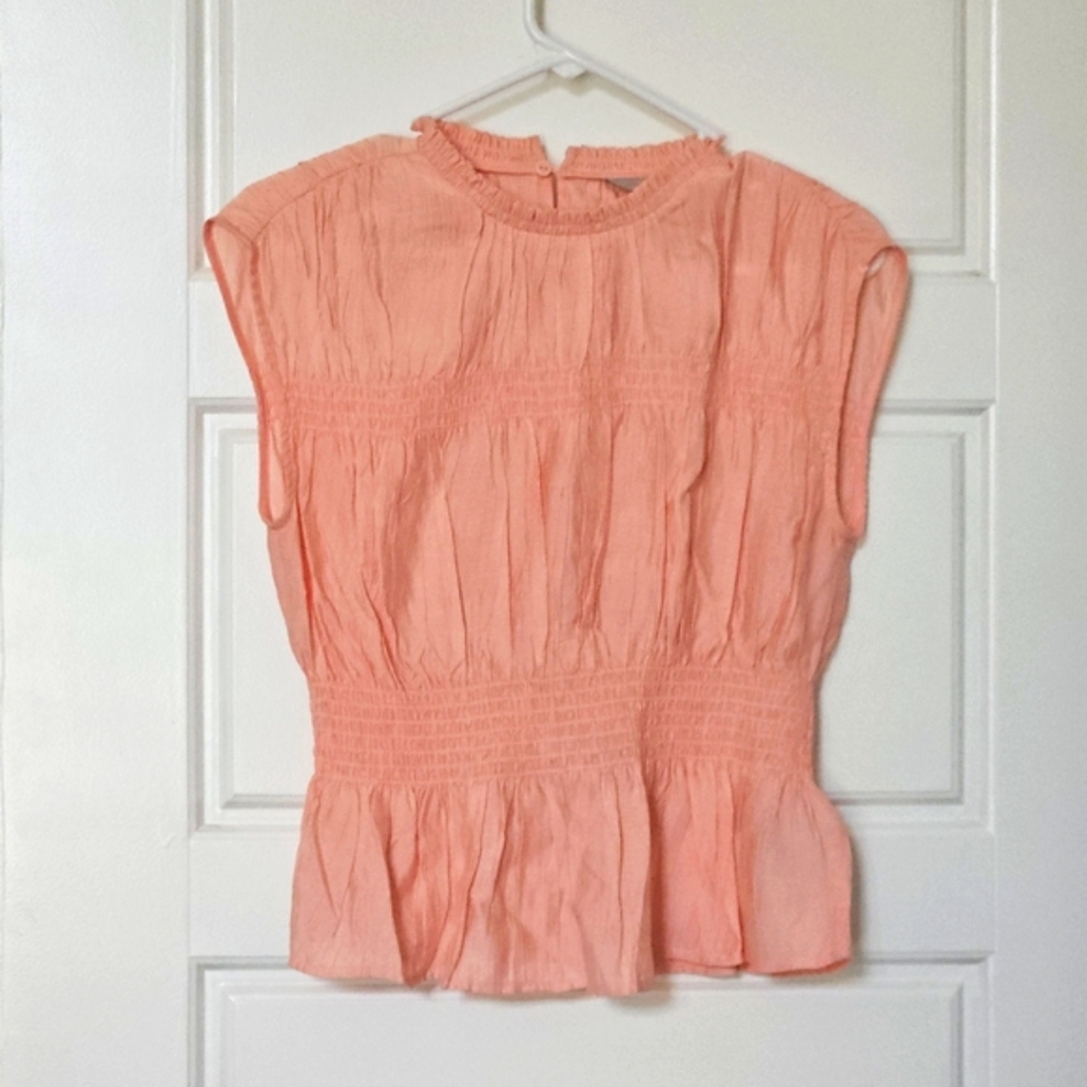 H&M Peach Smocked Blouse
